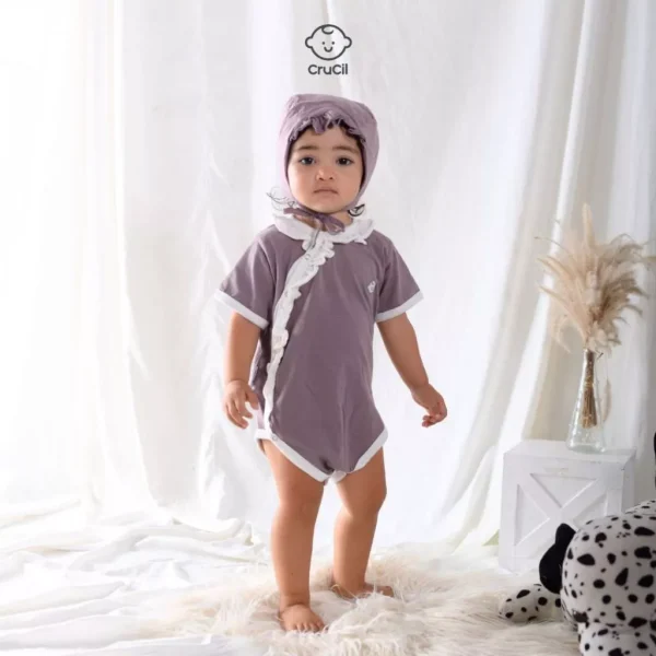 CruCil Factory Poppy Body Suit Short Sleeve Bayi - Gambar 6