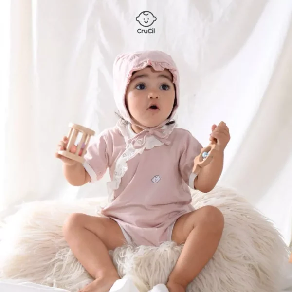 CruCil Factory Poppy Body Suit Short Sleeve Bayi - Gambar 5
