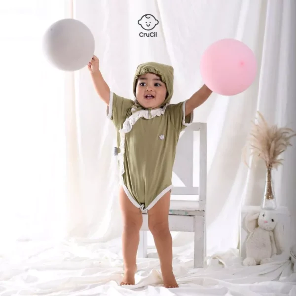 CruCil Factory Poppy Body Suit Short Sleeve Bayi - Gambar 4