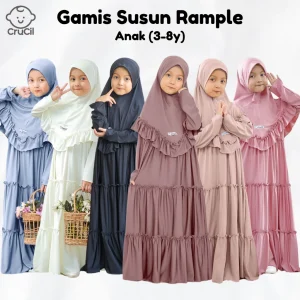 CruCil Factory Baju Gamis Susun Rample Anak (3y - 8y)