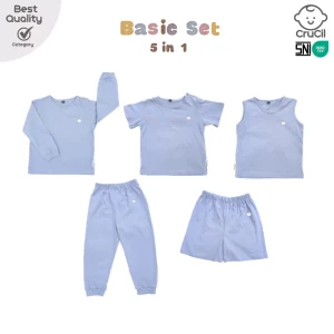 CruCil Factory Baju Kaos Anak Basic Set 5in1 (6m - 8y)
