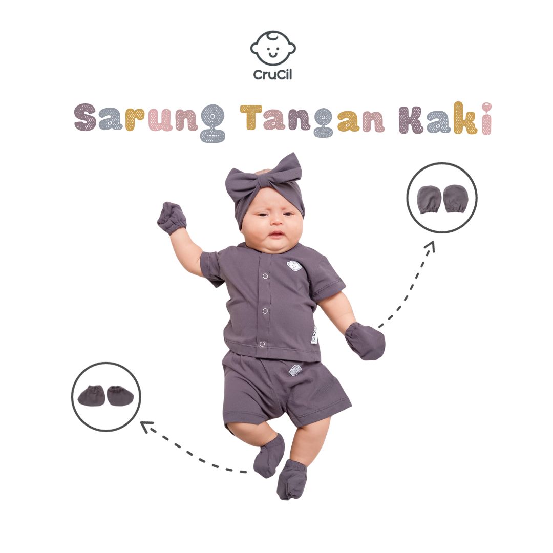 CruCil Sarung Tangan Set Bayi Baru Lahir (0m - 2m) - Unisex - Sarung Tangan dan Kaos Kaki Bayi Laki-Laki Perempuan - Gambar 3