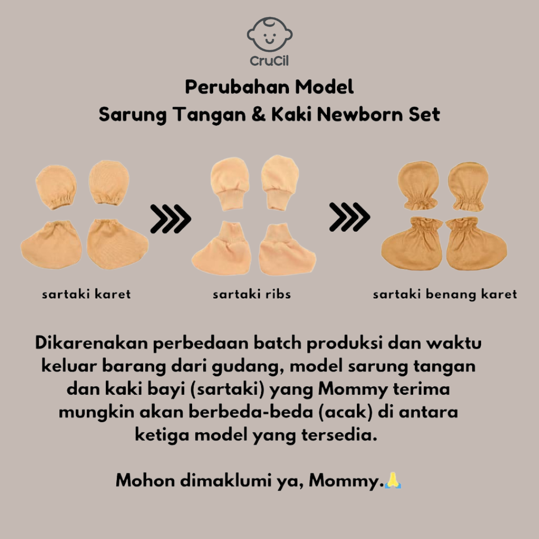 CruCil Sarung Tangan Set Bayi Baru Lahir (0m - 2m) - Unisex - Sarung Tangan dan Kaos Kaki Bayi Laki-Laki Perempuan - Gambar 5