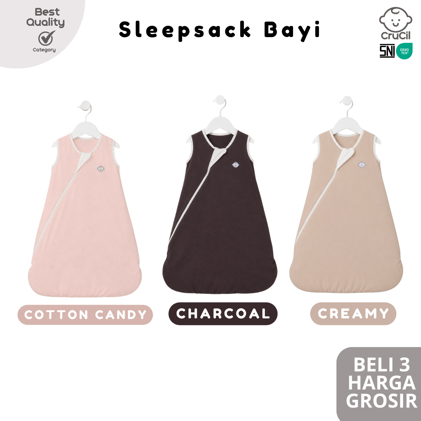 CruCil Sleepsack Bayi (0 - 1y) - Kantong Tidur Anak - Cotton Sleeping Bag Mommy Bantal Newborn